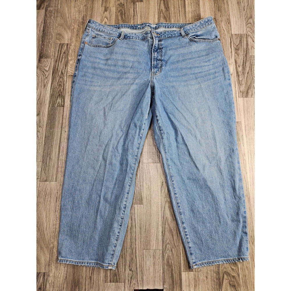 Old Navy OG Straight Jeans Women 24 Light Wash High Rise Pockets Stretch
